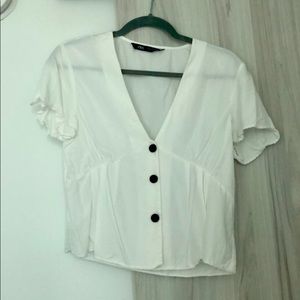 White basic Zara top